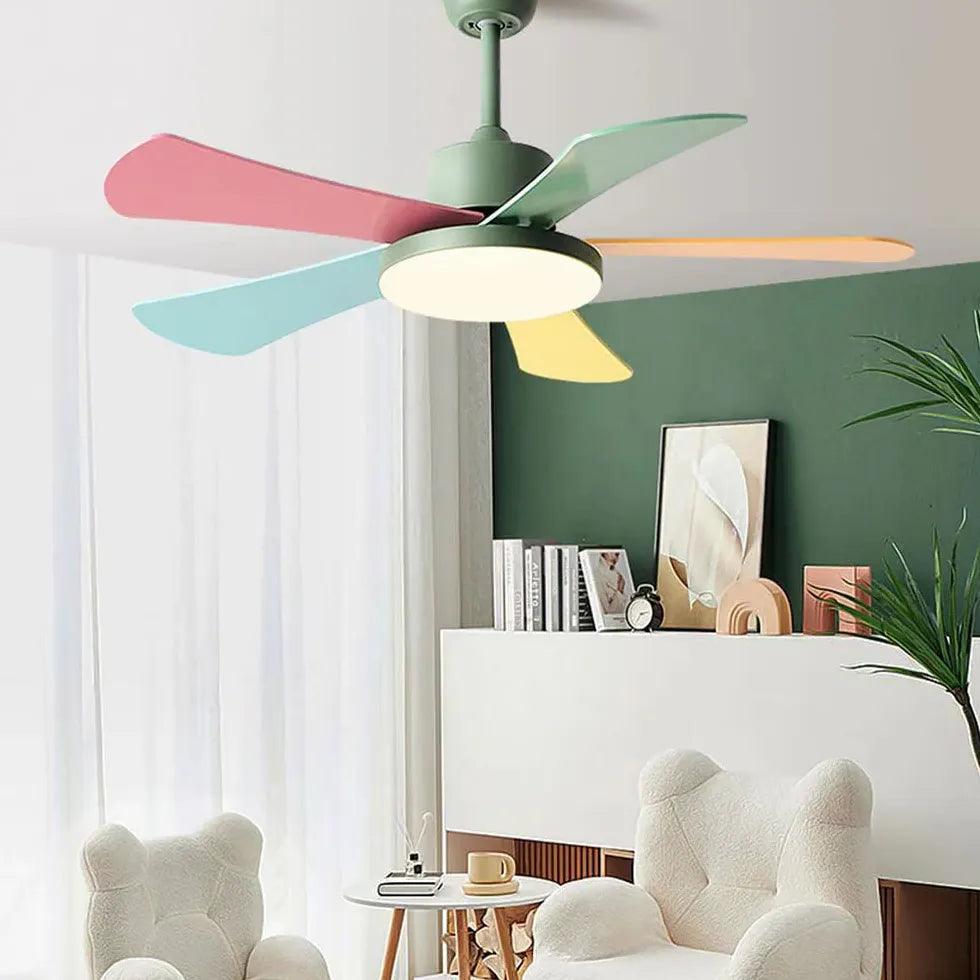 Colored Fan Blades Ceiling Fan with Light - Clowas