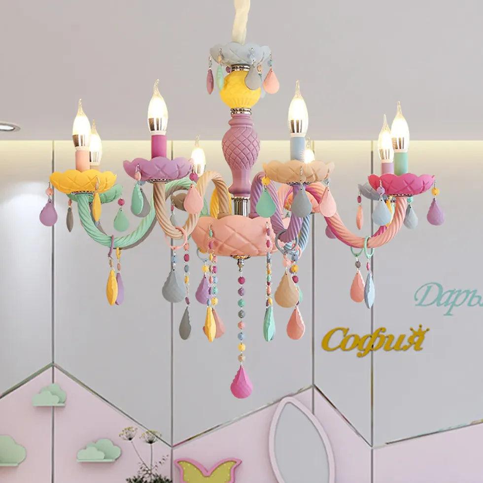 Colorful Cartoon Style Candle Holder Bedroom Chandelier - Clowas