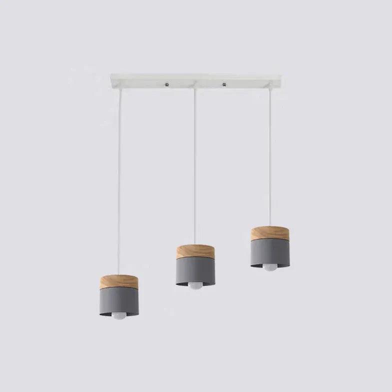 Colorful Cylinders Modern Wooden Pendant Light - Clowas
