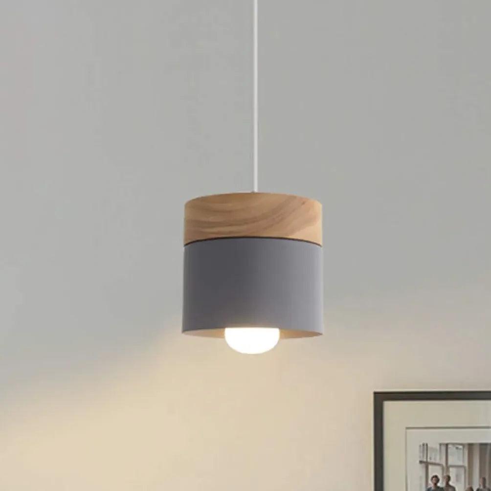 Colorful Cylinders Modern Wooden Pendant Light - Clowas