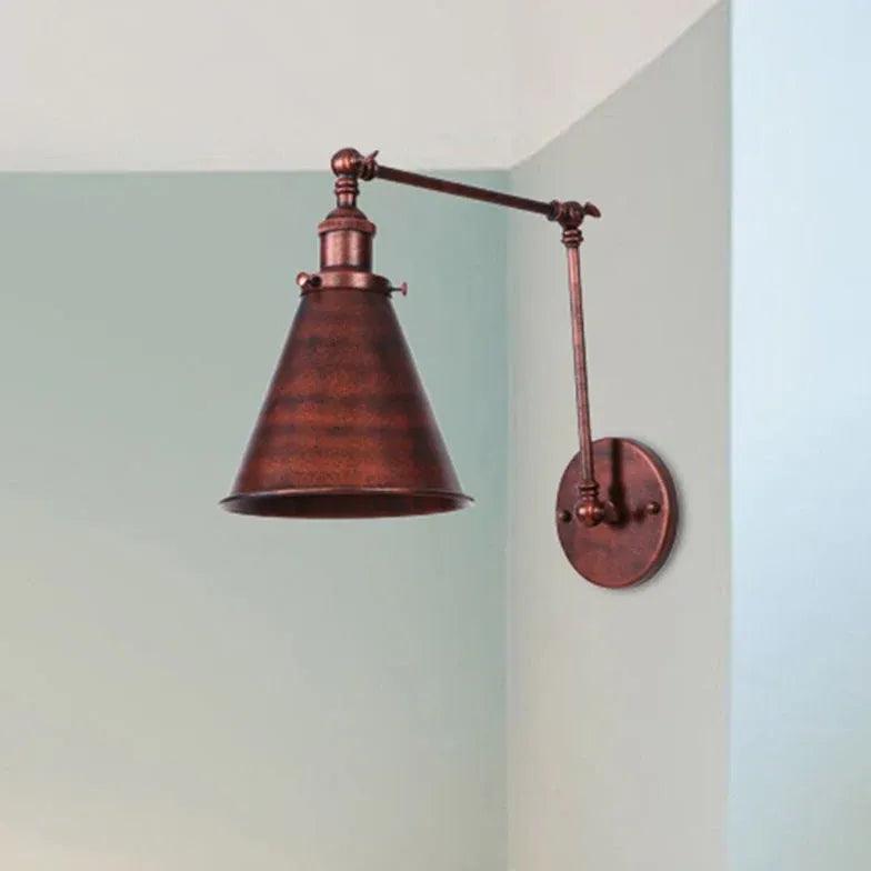 Cone Lampshade Swing Arm Vintage Wall Lights - Clowas