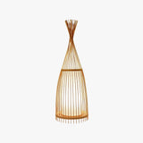 Cone-Shaped Rattan Warm-Toned Floor Lamp - Clowas