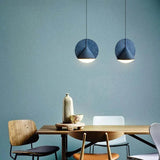 Light Grey Pendant Light In Modern Resin Sphere