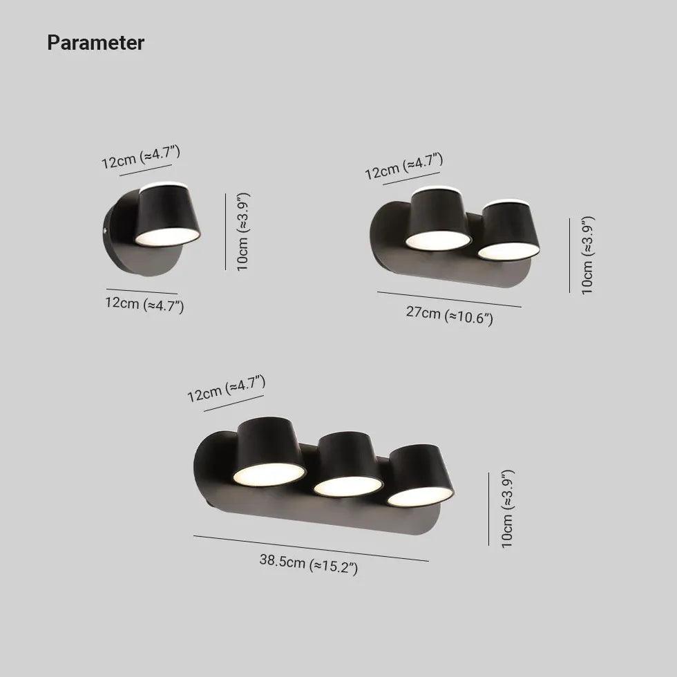 Black Cylindrical Led Modern Spotlight - Clowas