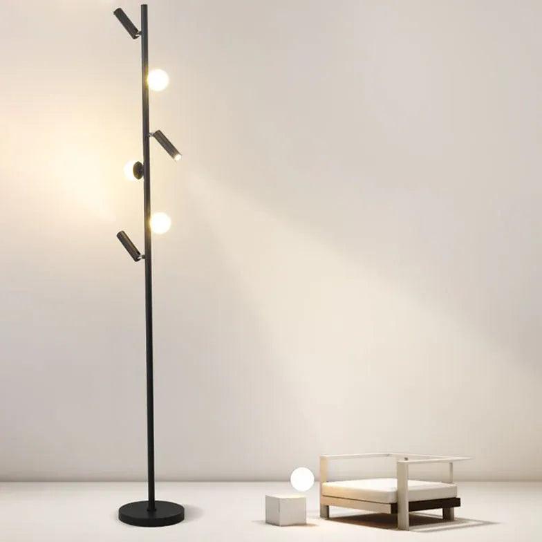 Multi-Head Black Slim Floor Lamp - Clowas