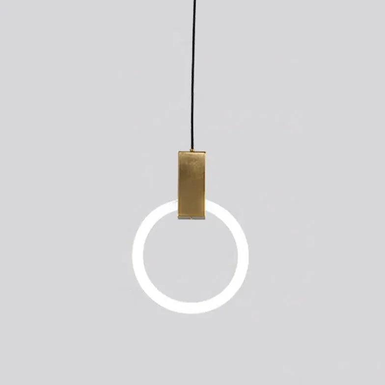 Geometric Frame Gold LED Bedroom Pendant Light - Clowas