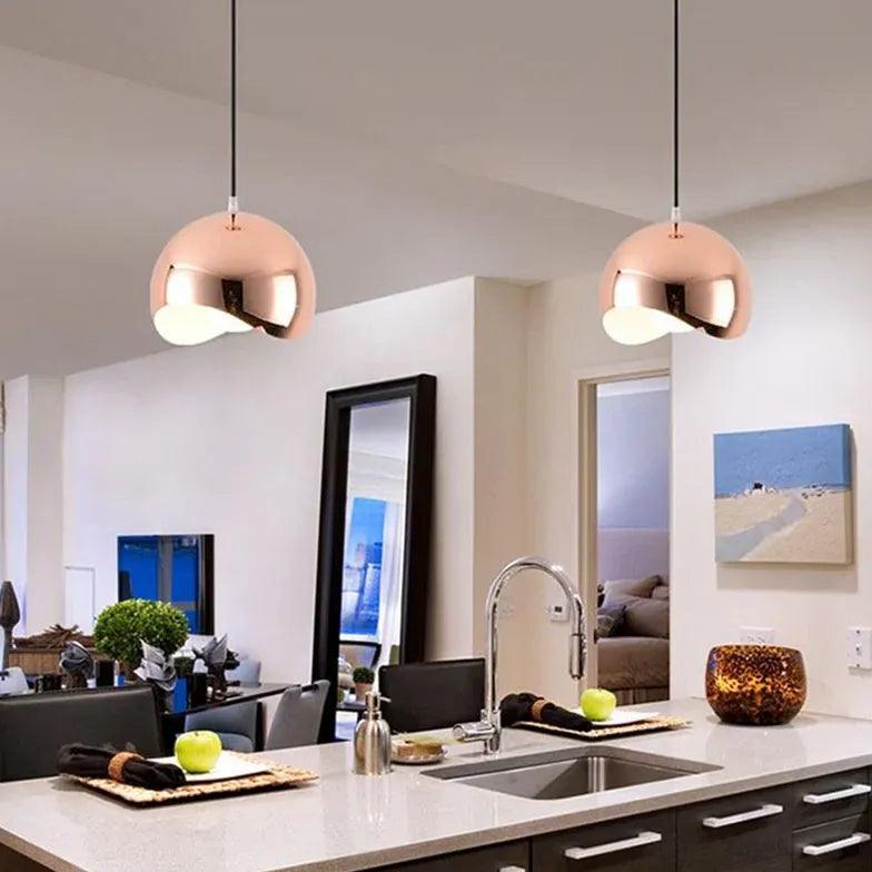 Hemispherical Streamlined Metal Kitchen Pendant Light - Clowas
