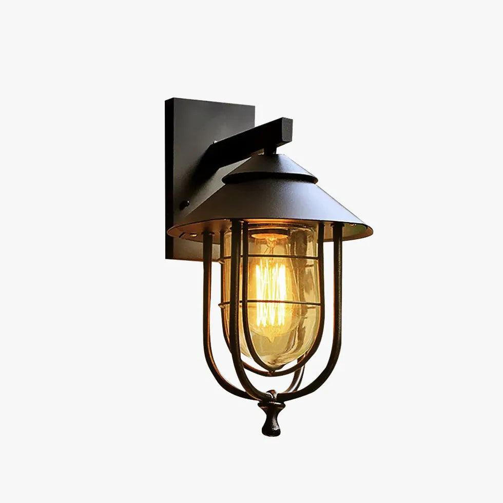 Corner Outdoor Lighting Black Glass - Clowas