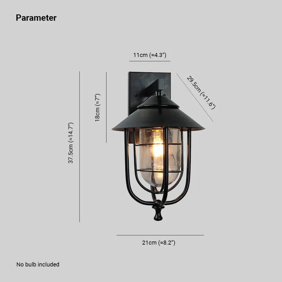 Corner Outdoor Lighting Black Glass - Clowas