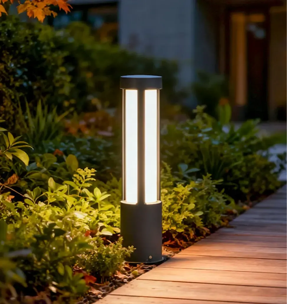 Garden Post Light LED Waterproof Modern Black Metal