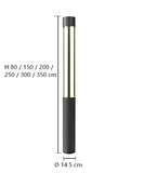 Garden Post Light LED Waterproof Modern Black Metal