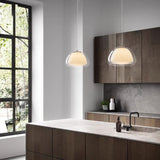 Cream Glass Pendant Lights for Kitchen Island