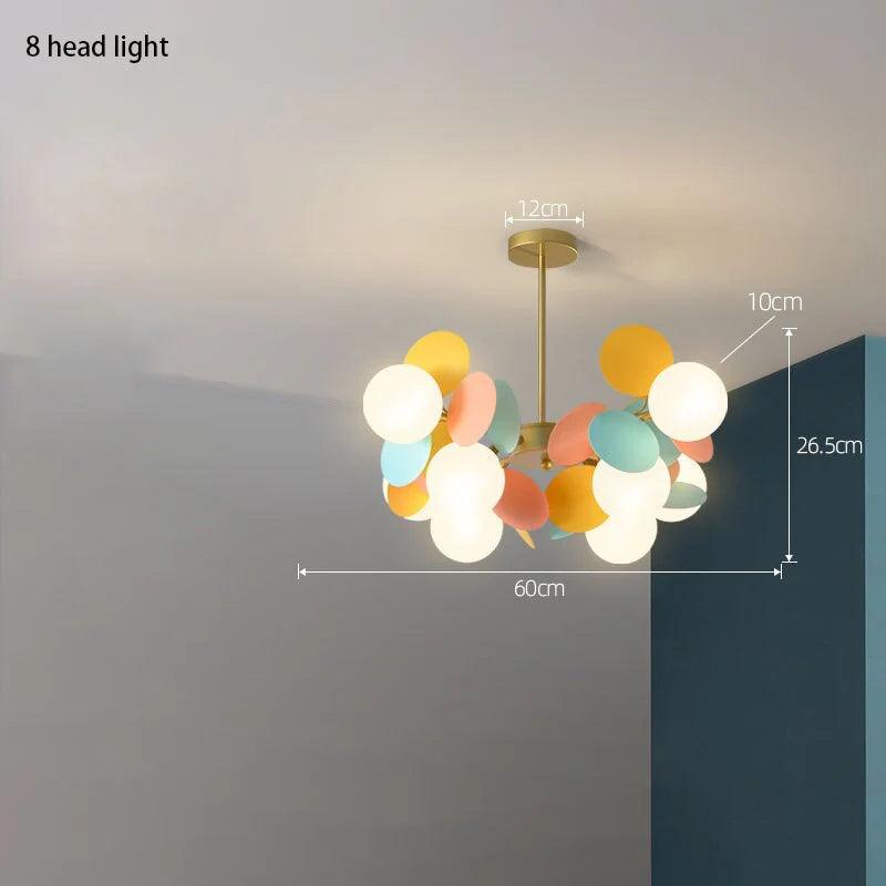 Nordic Branch Glass Colourful Bubble Ceiling Light