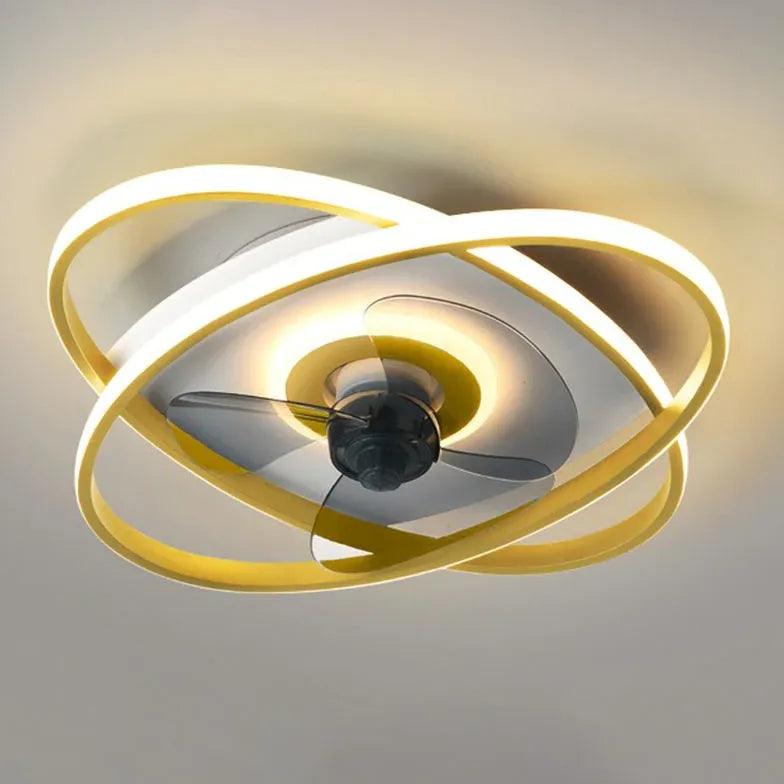 Cross Oval Design LED Modern Ceiling Fan Light - Clowas