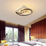 Crossed Ring Design LED Ceiling Fan Light - Clowas