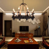 Crown Candle Black Vintage Chandelier - Clowas