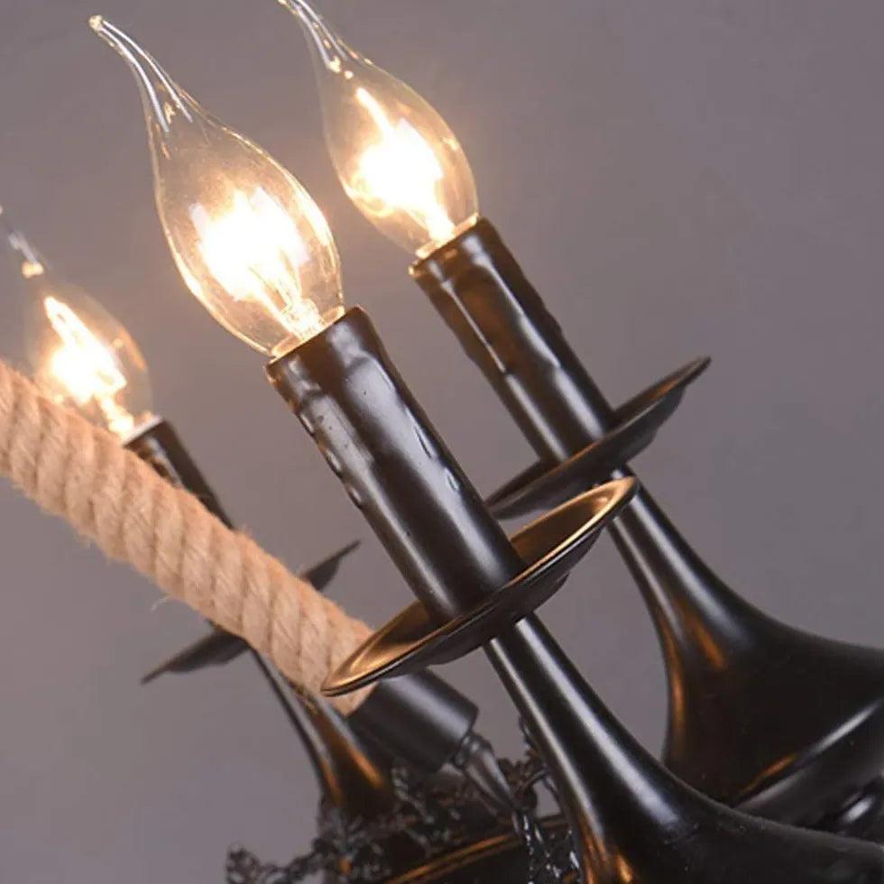 Crown Candle Black Vintage Chandelier - Clowas