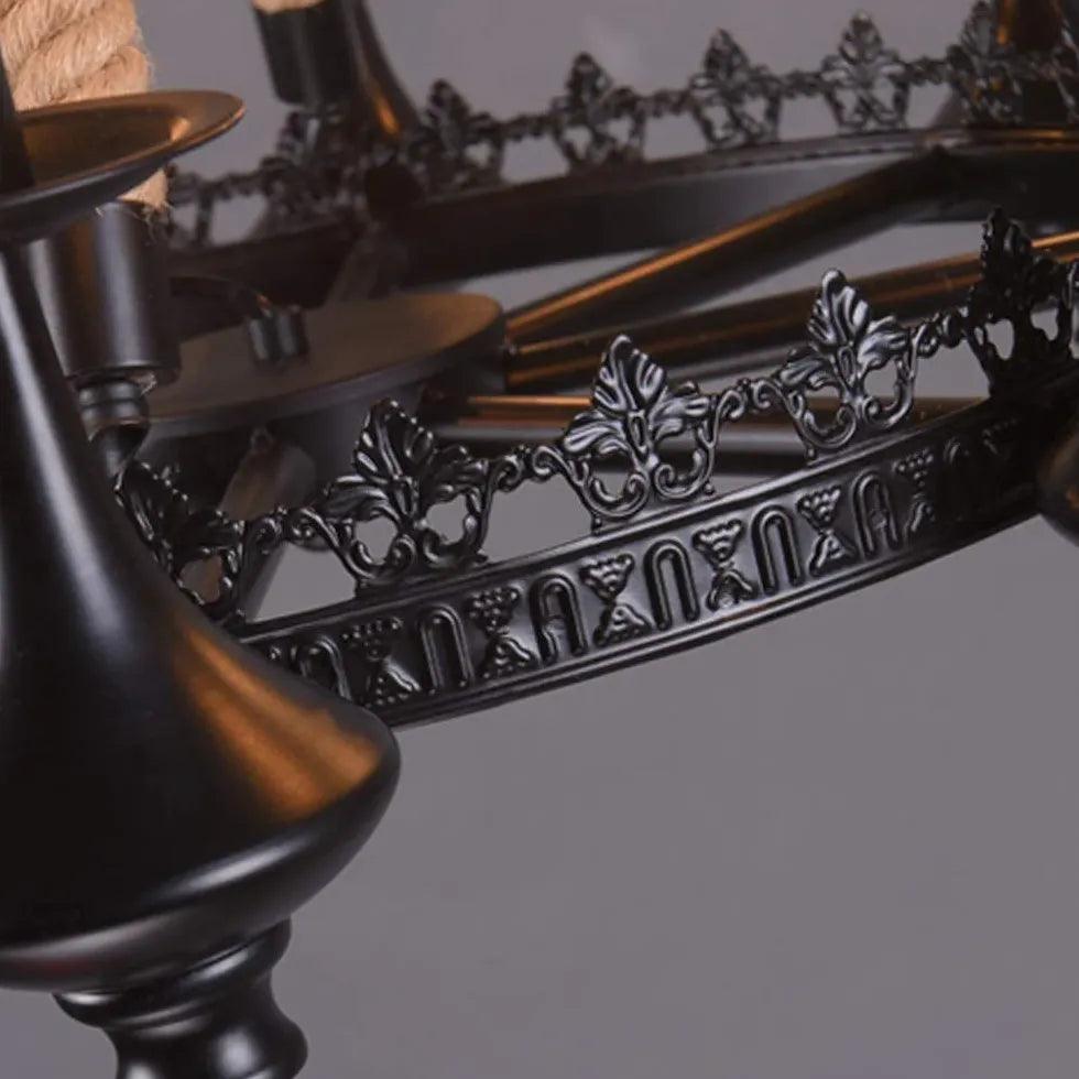 Crown Candle Black Vintage Chandelier - Clowas