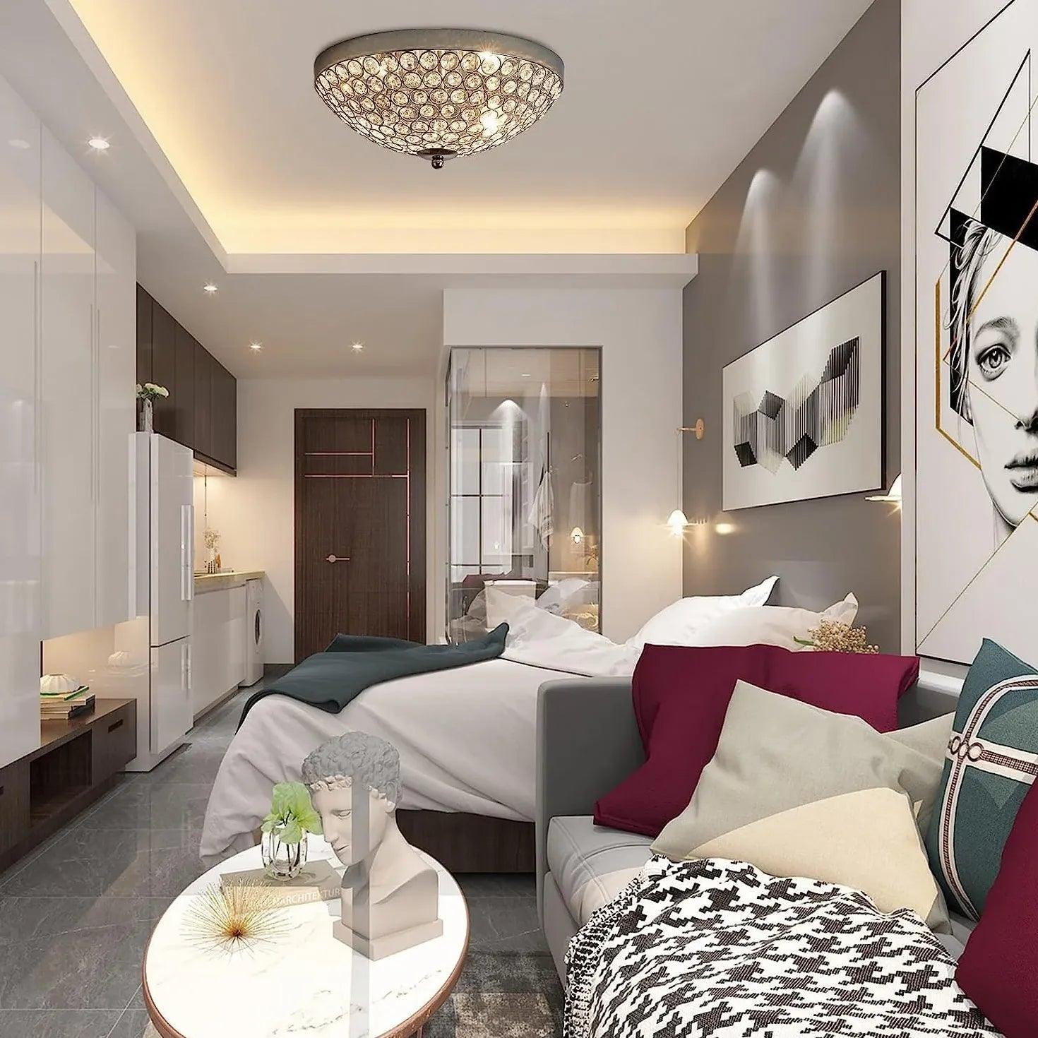 Crystal Beads LED Modern Flush Ceiling Lights - Clowas