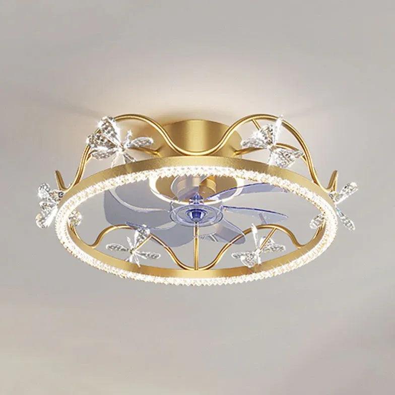 Crystal Frame Modern Ceiling Fan With Light - Clowas