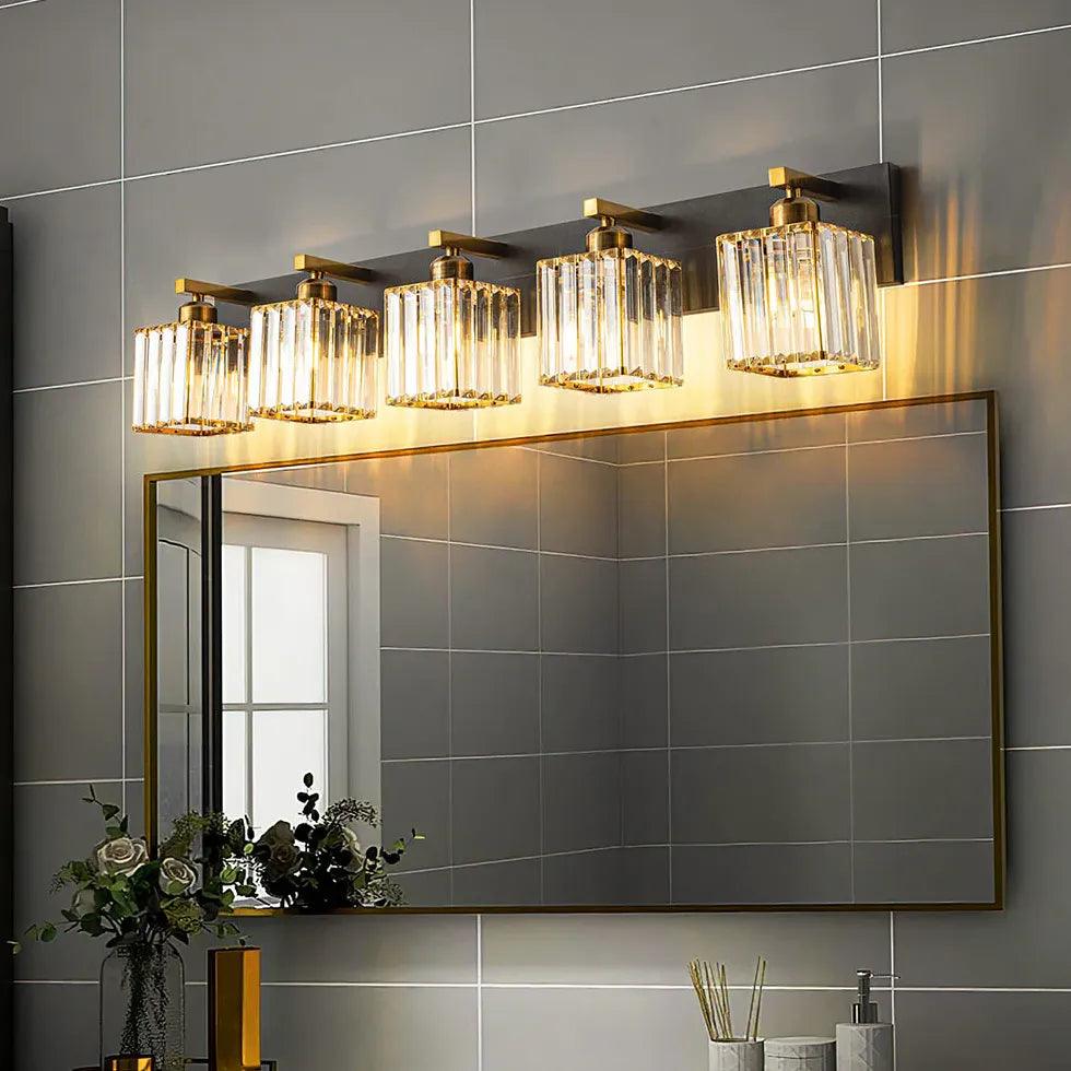 Crystal Wall Lights for Bathroom Gold - Clowas