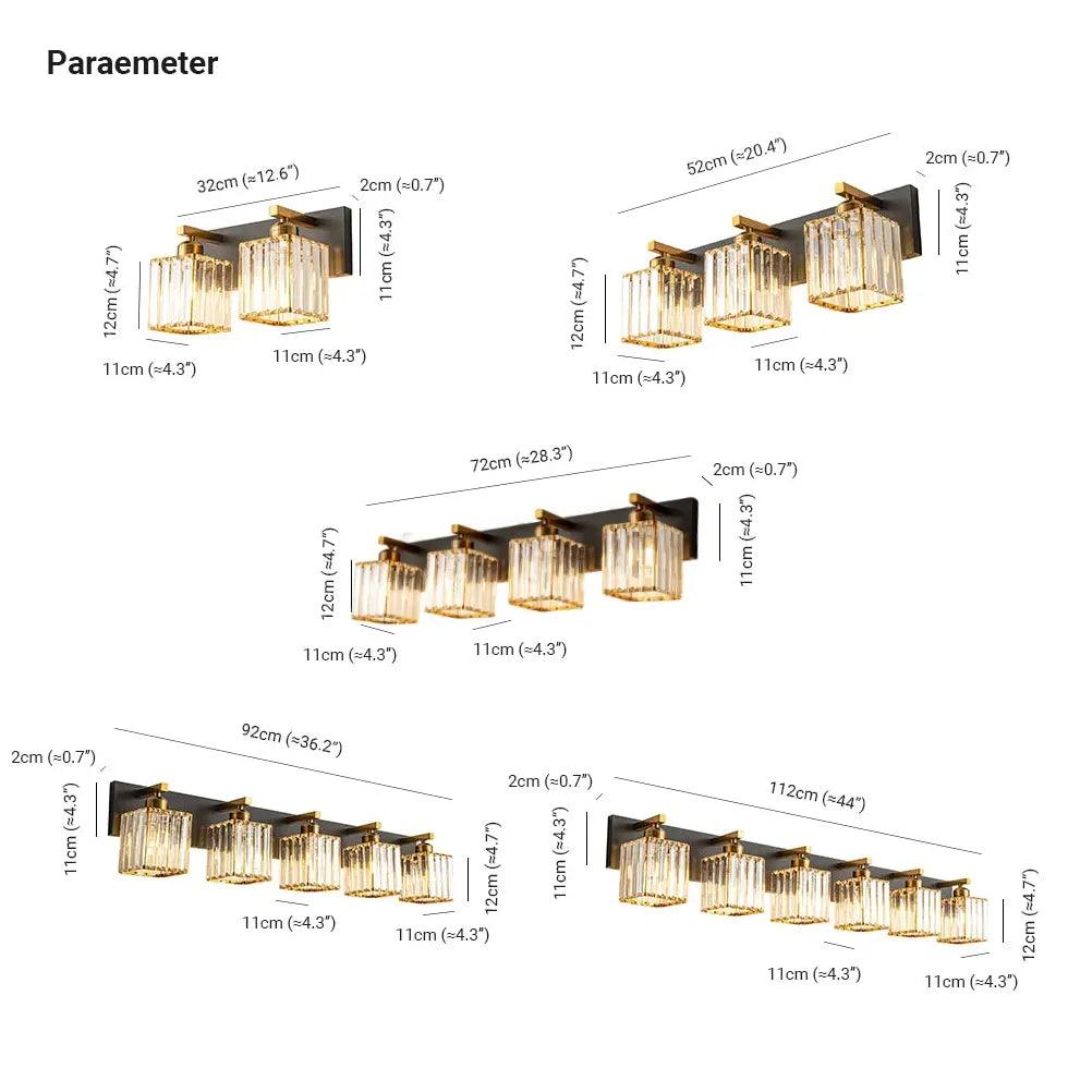 Crystal Wall Lights for Bathroom Gold - Clowas