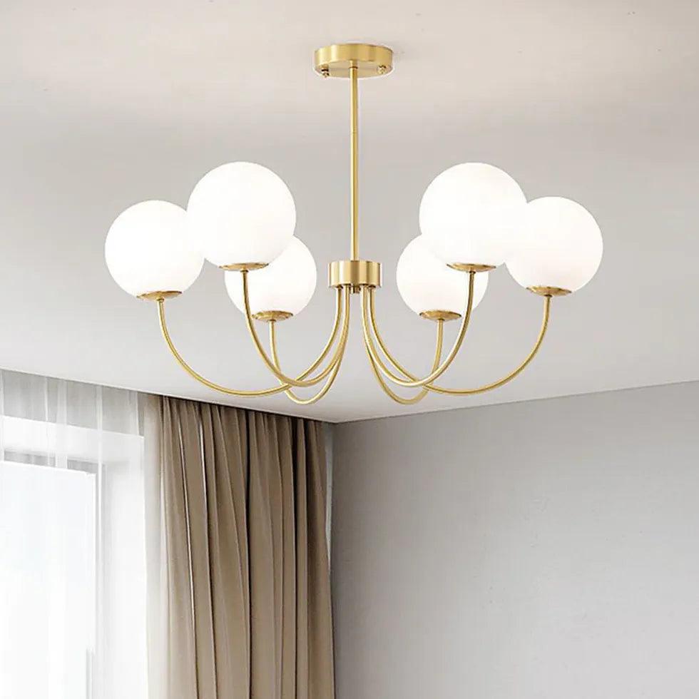 Curved and Branched Bedroom Gold Chandelier - Clowas
