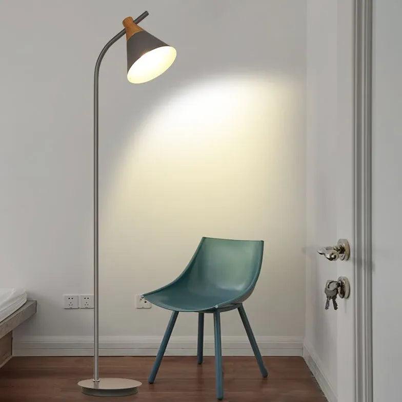 Curved Arm Two-Tone Minimalist Floor Lamp - Clowas