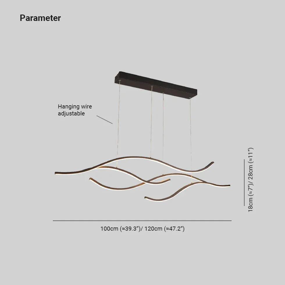 Curved Black Minimalist Dining Room Pendant Light - Clowas