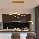 Curved Black Minimalist Dining Room Pendant Light - Clowas
