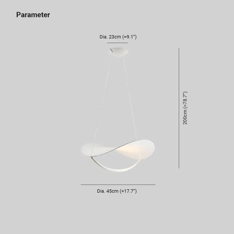 Curved Blades Bedroom White Pendant Light - Clowas