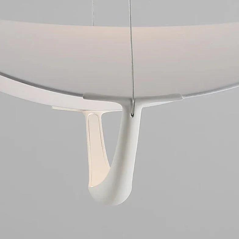 Curved Blades Bedroom White Pendant Light - Clowas