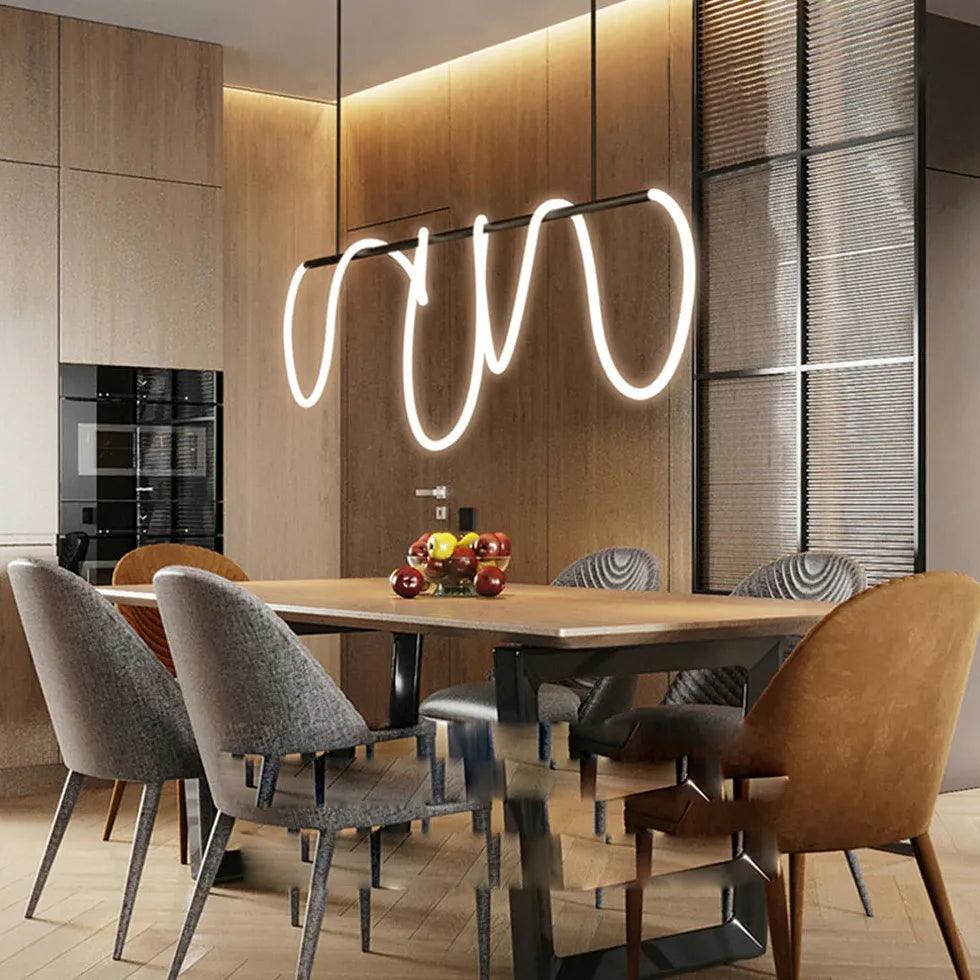 Curved Golden Strip Winding Chandelier - Clowas