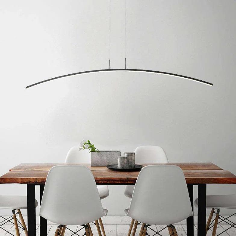 Curved LED Black Kitchen Pendant Light - Clowas