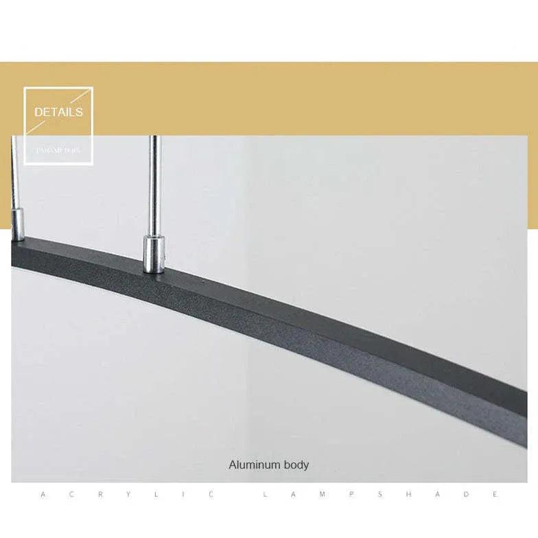 Curved LED Black Kitchen Pendant Light - Clowas