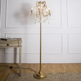 Curved Metal Crystal Retro Floor Lamp - Clowas