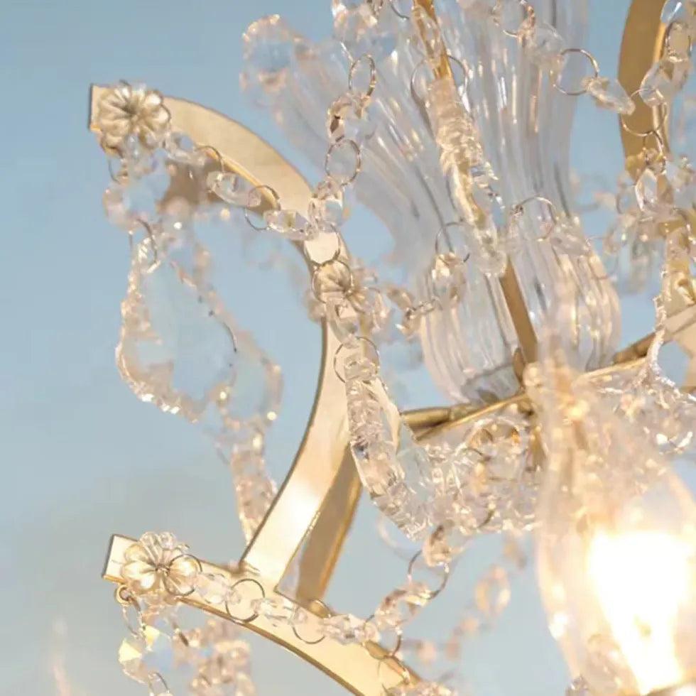 Curved Metal Crystal Retro Floor Lamp - Clowas