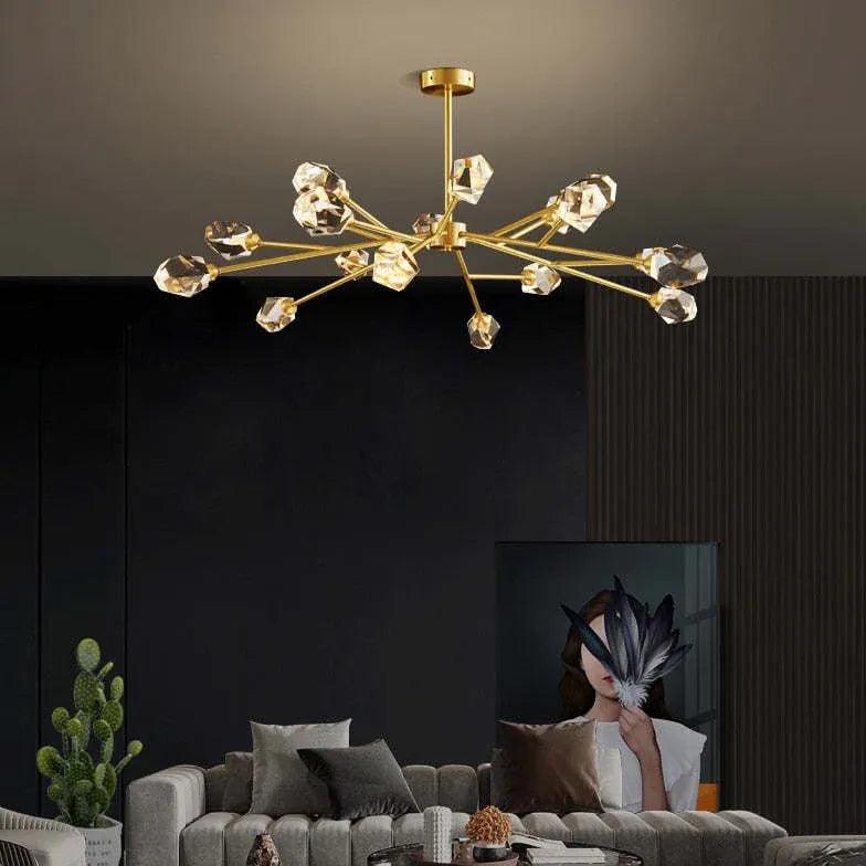 Cut Crystal Gold Modern Chandelier - Clowas