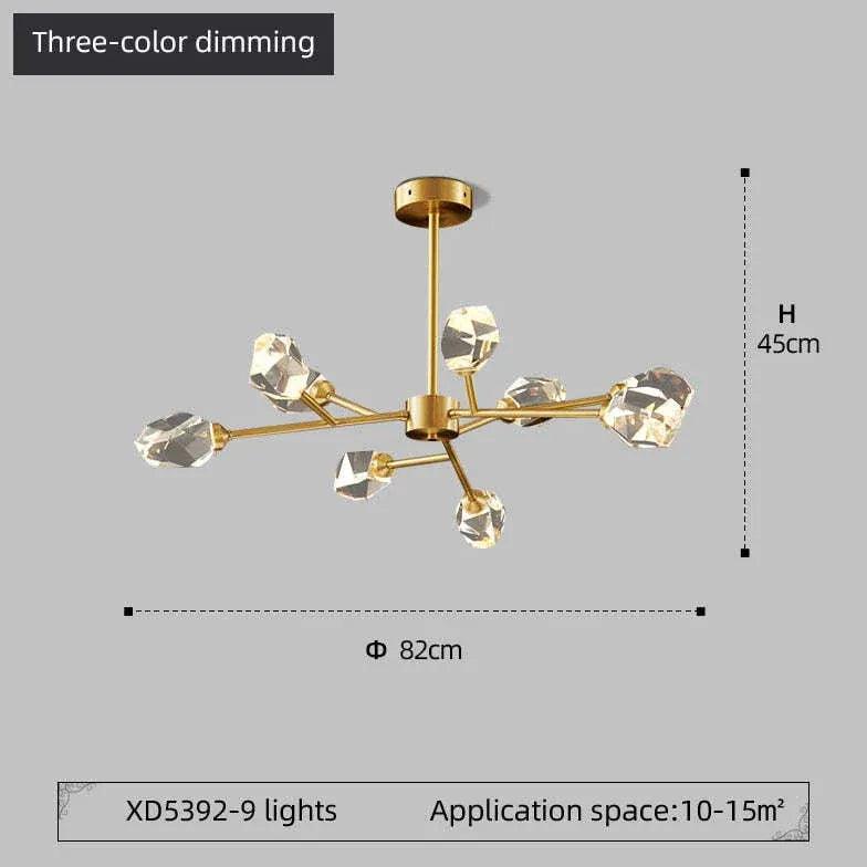 Cut Crystal Gold Modern Chandelier - Clowas