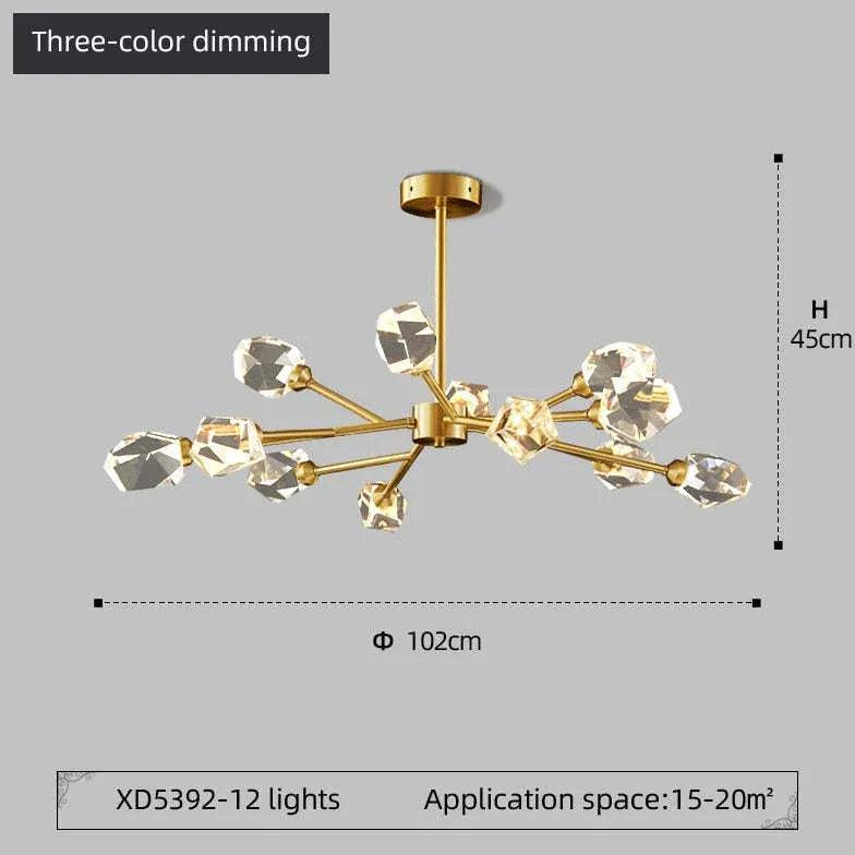Cut Crystal Gold Modern Chandelier - Clowas