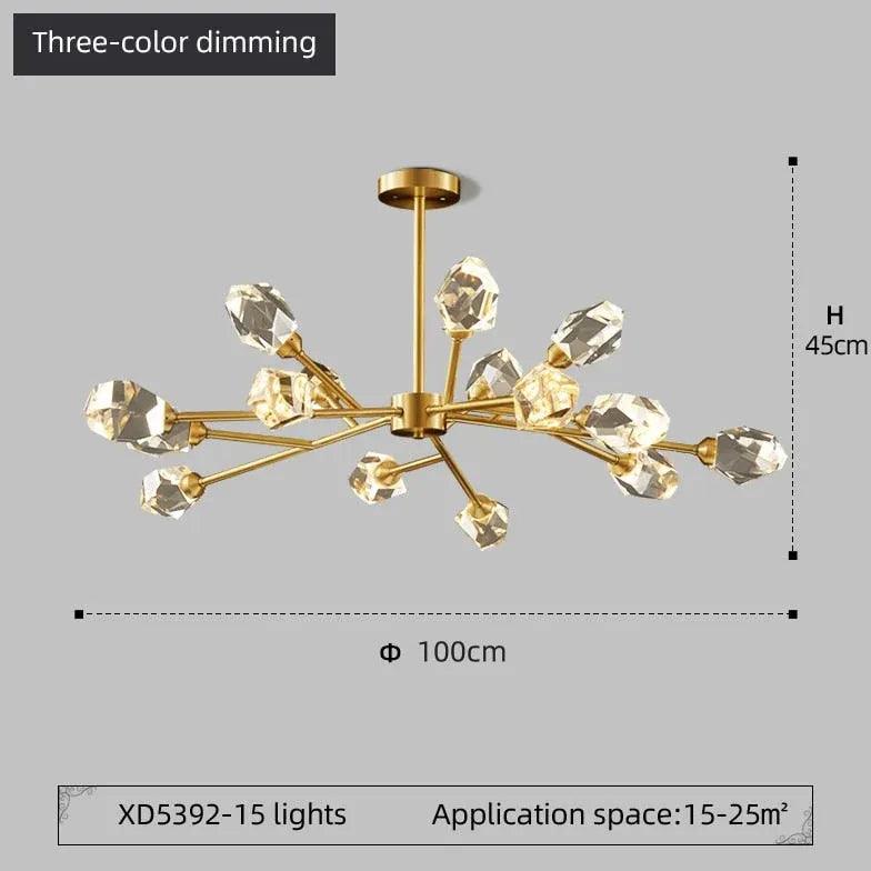 Cut Crystal Gold Modern Chandelier - Clowas