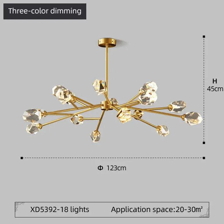 Cut Crystal Gold Modern Chandelier - Clowas
