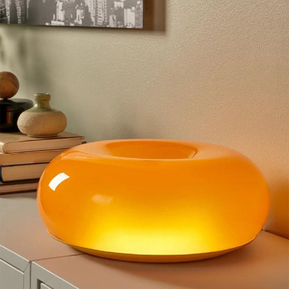 Orange Touch Dimmer Doughnut Glass Table Lamp