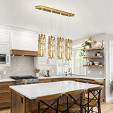 Cylinder Gold Crystal Modern Pendant Light - Clowas