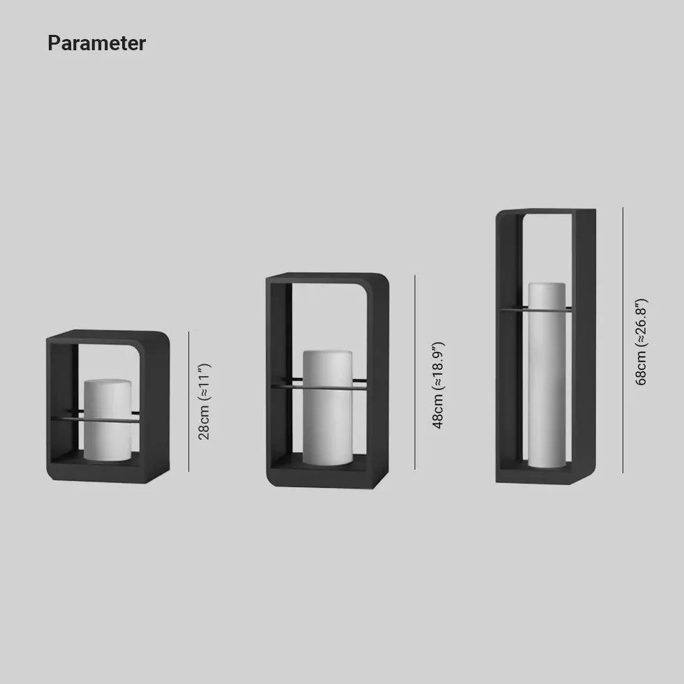 Cylinder Lantern Black Outdoor Floor Lamps - Clowas