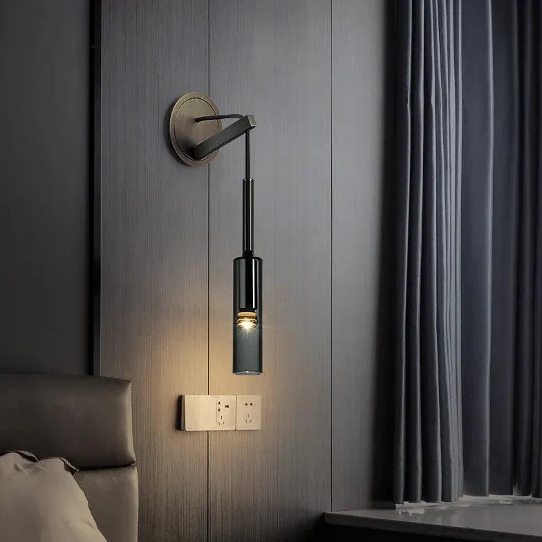 Smoke Glass Wall Light Modern Design Low Blue for Bedside