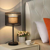 Cylindrical Black Mesh Plug-In Floor Lamp - Clowas