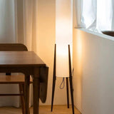 Cylindrical Floor Lamp with Wooden Stand - Clowas