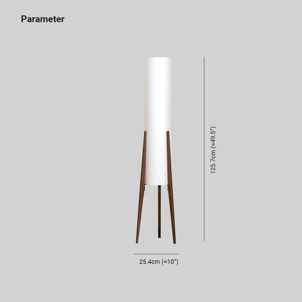 Cylindrical Floor Lamp with Wooden Stand - Clowas