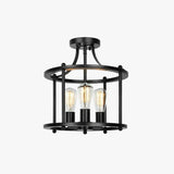 Cylindrical Frame Black Industrial Pendant Light - Clowas